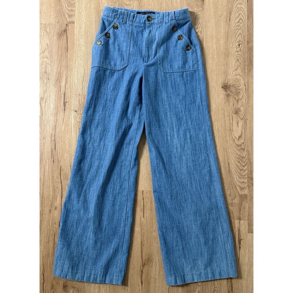 Zara Blue Wide Leg Pants